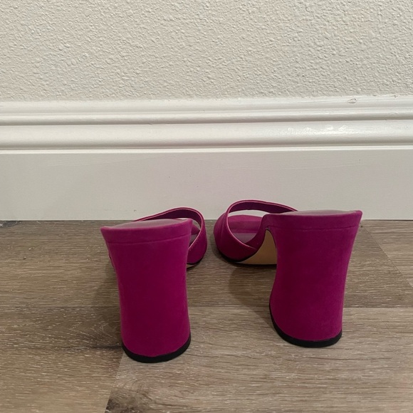 Nine West Women's Pink Suede Open Toe Heels Size 4 - Picture 6 of 7